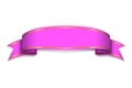 Ribbon pink banner. Sign satin blank promotion, web, advertising banner. Shiny ribbon scroll design decoration element