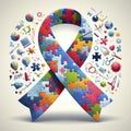 Ribbon of Progress: Puzzle Pieces Symbolizing Global Collaborative Research