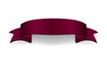 Ribbon red banner. Sign satin blank promotion, web, advertising banner. Shiny ribbon scroll design decoration element