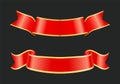 Ribbon Red Banners Stripes Set Vector Illustration Royalty Free Stock Photo