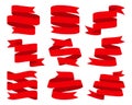 Ribbon red holiday sale party flowing flat set