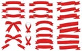 Ribbon in red simple line drawing, dashed line Royalty Free Stock Photo