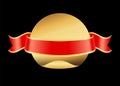 Ribbon Stripe Golden Circle Vector Illustration Royalty Free Stock Photo