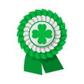 Ribbon rosette with four leaf clover cartoon icon