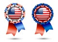 Ribbon rosettes with american flags Royalty Free Stock Photo