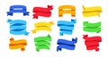 Ribbon set icons tape blank flat collection vector Royalty Free Stock Photo