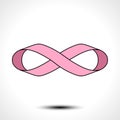 Ribbon in shape limitless, Infinity symbol for logo design. Royalty Free Stock Photo
