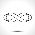 Ribbon in shape limitless, Infinity symbol for logo design. Royalty Free Stock Photo