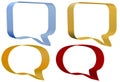 Ribbon speech bubbles communication icons set Royalty Free Stock Photo