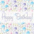 Bright Ribbon Happy Birthday card Royalty Free Stock Photo