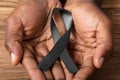 Ribbon To Support Melanoma Skin Cancer Awareness Royalty Free Stock Photo