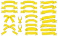 Ribbon in Yellow simple line drawing, dashed line Royalty Free Stock Photo