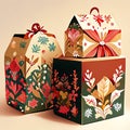 Ribboned Elegance: Christmas Gifts and Decorations Wrapped in Sophistication AI Generative By Christmas ai