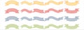 Ribbons banner label decoration element swirl strip wavy curve shapes emblem colorful object decorative icons set design