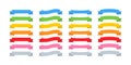 Ribbons Banners. Ribbons banners collection, isolated. Ribbons banners vector icons Rainbow color. Vector illustration Royalty Free Stock Photo