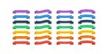 Ribbons Banners. Ribbons banners collection, isolated. Ribbons banners vector icons Rainbow color. Vector illustration Royalty Free Stock Photo