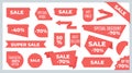 Ribbons and banners. Sale price tags and discount offer stickers graphic design template. Vector ribbon labels Royalty Free Stock Photo