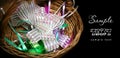 Ribbons in basket Royalty Free Stock Photo