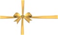 Ribbons crossed with golden bow isolated Royalty Free Stock Photo