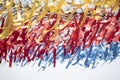 ribbons fluttering in the wind. ribbons - decorations for the summer festival Royalty Free Stock Photo