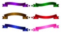 Ribbons, Set of colorful Ribbon with heart Royalty Free Stock Photo