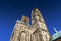Ribe Cathedral in a low angle view Royalty Free Stock Photo
