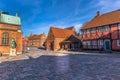 Ribe, Denmark - April 30, 2017: Old Town of Ribe