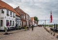 Harbor in medieval city of Ribe in Denmark, Europe Royalty Free Stock Photo