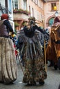RibeauvillÃÂ©, Alsace, France - December 8, 2019: masquerade parade with people dressed in monsters or scary tale characters