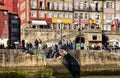 Ribeira embankment in Porto crowded with tourists