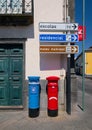 Mail boxes in Ribeira Grande town, Sao Miguel island, Azores, Portugal Royalty Free Stock Photo