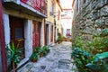Ribeira Old Town of Porto in Portugal, sloping, narrow, medieval alley and traditional houses, historic city centre Royalty Free Stock Photo