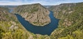 Ribeira sacra panoramic landscape. Vilouxe viewpoint, river Sil canyon. Galicia