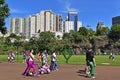 People enjoying sunny day on public park in Ribeirao Preto Royalty Free Stock Photo