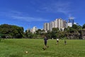 People enjoying sunny day on public park in Ribeirao Preto, Brazil Royalty Free Stock Photo