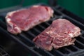 Ribeye steak on a grill
