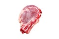 Ribeye steak. Raw Marble beef black Angus, rib eye. Isolated on white background. Top view. Royalty Free Stock Photo