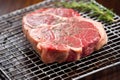 ribeye steak with sear marks on a wire rack Royalty Free Stock Photo