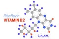 Riboflavin or Vitamin B2 Molecule Structure Formula Illustration Royalty Free Stock Photo