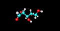 Ribose molecular structure isolated on black