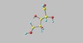 Ribose molecular structure isolated on grey Royalty Free Stock Photo