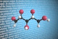 Ribose scientific molecular model, 3D rendering