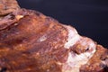 Ribs close-up on black background Royalty Free Stock Photo