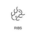 Ribs flat icon or logo for web design.