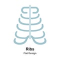 Ribs Flat Illustration