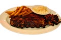 Ribs, fries and coleslaw Royalty Free Stock Photo