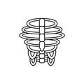 Ribs skeleton thorax tones icon. Simple line outline vector orthopedics icons for ui and ux website or mobile application