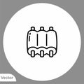 Ribs vector icon sign symbol