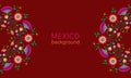 Embroidery native flowers folk pattern with Polish and Mexican influence. Trendy ethnic decorative traditional floral in symmetric Royalty Free Stock Photo