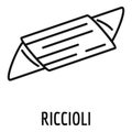 Riccioli pasta icon, outline style Royalty Free Stock Photo